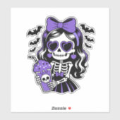 Halloween Skeleton Girl Sticker (Blatt)