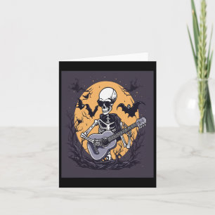 Halloween Skeleton Gitarrenmusik Funny Skul Karte