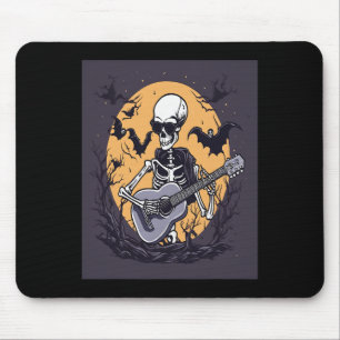 Halloween Skeleton Gitarrenmusik Funny Skul Mousepad
