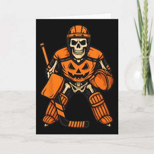 Halloween Skeleton Goalie Pumpkin Costume, Grandso Karte (Vorderseite)