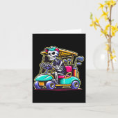 Halloween Skeleton Golf Cart Golfer Karte (Gelbe Blume)