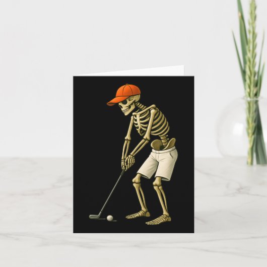 Halloween Skeleton Golf Kostüm Funny Men Boys Kind Karte (Vorderseite)