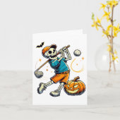 Halloween Skeleton Golf Player Golfing Golfer Pump Karte (Gelbe Blume)