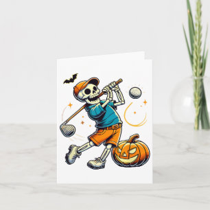 Halloween Skeleton Golf Player Golfing Golfer Pump Karte