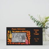 Halloween Skeleton Grabstein Fotokarte Feiertagskarte (Stehend Vorderseite)