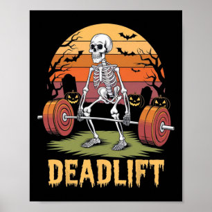 Halloween Skeleton Gym Workout Gewicht Lif Poster