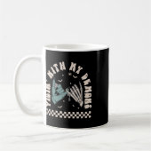 Halloween Skeleton Hand Funny Vibing mit meinem Dä Kaffeetasse (Links)