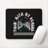 Halloween Skeleton Hand Funny Vibing mit meinem Dä Mousepad (Mit Mouse)