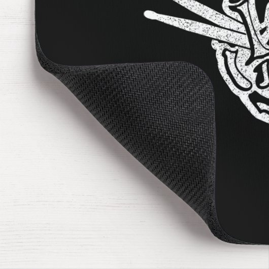 Halloween Skeleton Hand Rock und Roll Drum Mousepad (Ecke)