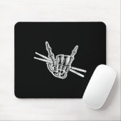 Halloween Skeleton Hand Rock und Roll Drum Mousepad (Mit Mouse)