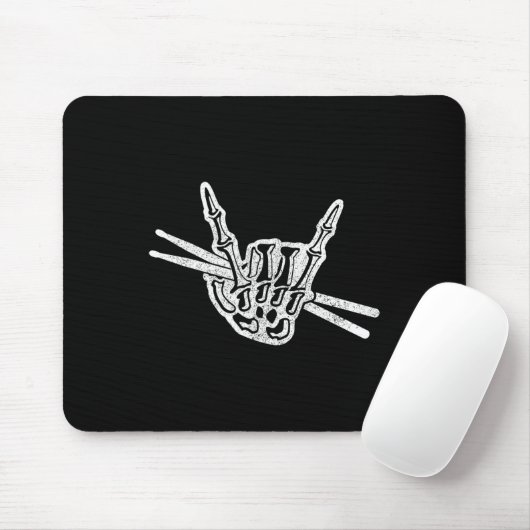 Halloween Skeleton Hand Rock und Roll Drum Mousepad (Mit Mouse)