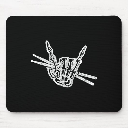 Halloween Skeleton Hand Rock und Roll Drum Mousepad (Vorne)