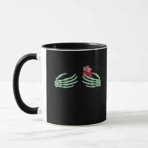 Halloween Skeleton Hände mit Herz Classic Tasse