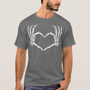 Halloween Skeleton Handknochen Herz-Schildkröten C T-Shirt