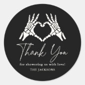 Halloween Skeleton Hands Baby Dusche Runder Aufkleber (Vorderseite)