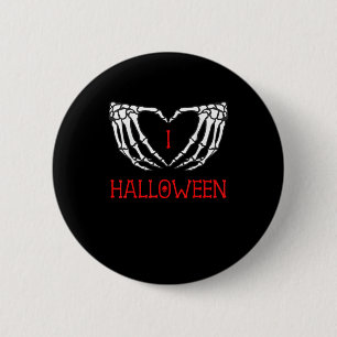 Halloween Skeleton Hands bilden Herz-Gotik Button
