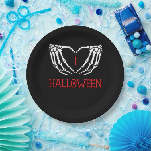 Halloween Skeleton Hands bilden Herz-Gotik Pappteller (Party)