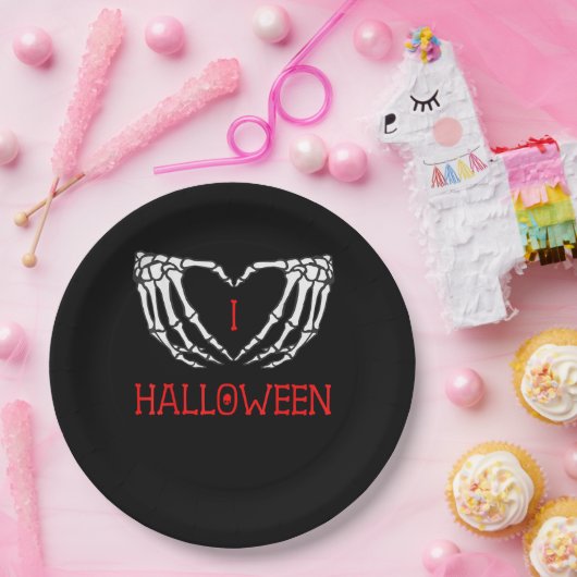 Halloween Skeleton Hands bilden Herz-Gotik Pappteller (Party)