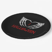Halloween Skeleton Hands bilden Herz-Gotik Pappteller (Schrägansicht)