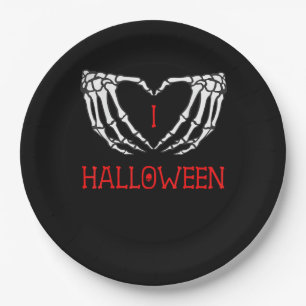 Halloween Skeleton Hands bilden Herz-Gotik Pappteller