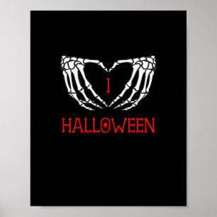 Halloween Skeleton Hands bilden Herz-Gotik Poster