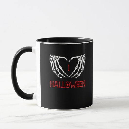 Halloween Skeleton Hands bilden Herz-Gotik Tasse (Links)