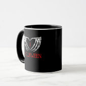 Halloween Skeleton Hands bilden Herz-Gotik Tasse (Vorderseite Links)
