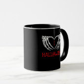 Halloween Skeleton Hands bilden Herz-Gotik Tasse (VorderseiteRechts)