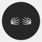 Halloween Skeleton Hands Brust Beängstigend Bra Runder Aufkleber (Vorderseite)