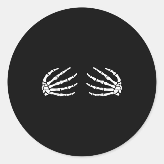 Halloween Skeleton Hands Brust Beängstigend Bra Runder Aufkleber (Vorderseite)