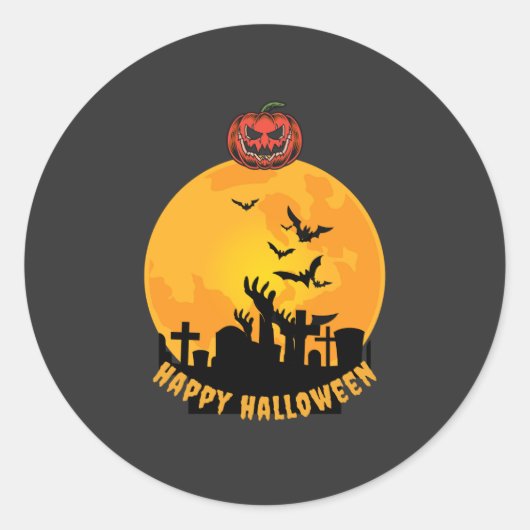 Halloween Skeleton Hands  | Funny Spooky Pumpkin  Runder Aufkleber (Vorderseite)