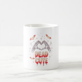 halloween Skeleton Hands Heart, Bats & Blood Kaffeetasse (Mittel)