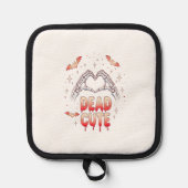 halloween Skeleton Hands Heart, Bats & Blood Topflappen (Vorderseite)