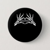 Halloween - Skeleton Hands Herz Button (Vorderseite)