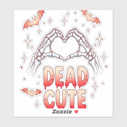 Halloween Skeleton Hands Herz, Fledermäuse & Blut Aufkleber (Blatt)