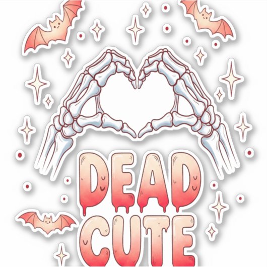 Halloween Skeleton Hands Herz, Fledermäuse & Blut Aufkleber (Vorderseite)