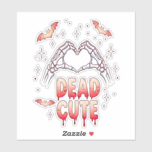 Halloween Skeleton Hands Herz, Fledermäuse & Blut Aufkleber (Blatt)