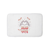 Halloween Skeleton Hands Herz, Fledermäuse & Blut Badematte (Vorderseite)