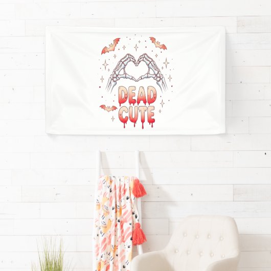 Halloween Skeleton Hands Herz, Fledermäuse & Blut Banner (Insitu)