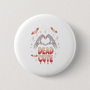 Halloween Skeleton Hands Herz, Fledermäuse & Blut Button
