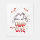 Halloween Skeleton Hands Herz, Fledermäuse & Blut Fleecedecke (Vorderseite)