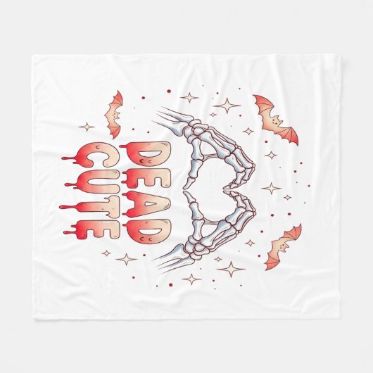 Halloween Skeleton Hands Herz, Fledermäuse & Blut Fleecedecke (Vorderseite (Horizontal))