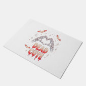 Halloween Skeleton Hands Herz, Fledermäuse & Blut Fußmatte (Schrägansicht)