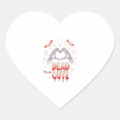 Halloween Skeleton Hands Herz, Fledermäuse & Blut Herz-Aufkleber (Vorderseite)