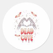 Halloween Skeleton Hands Herz, Fledermäuse & Blut Runder Aufkleber (Vorderseite)