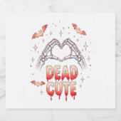 Halloween Skeleton Hands Herz, Fledermäuse & Blut Schaumweinetikett (Einzelnes Label)