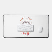 Halloween Skeleton Hands Herz, Fledermäuse & Blut Schreibtischunterlage (Tastatur & Maus)