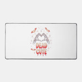 Halloween Skeleton Hands Herz, Fledermäuse & Blut Schreibtischunterlage (Vorderseite)