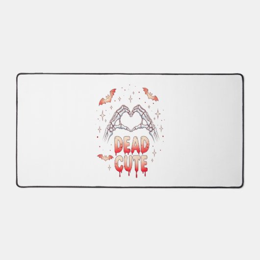 Halloween Skeleton Hands Herz, Fledermäuse & Blut Schreibtischunterlage (Vorderseite)