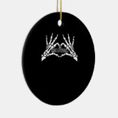 Halloween - Skeleton Hands Herz Keramik Ornament (Rechts)